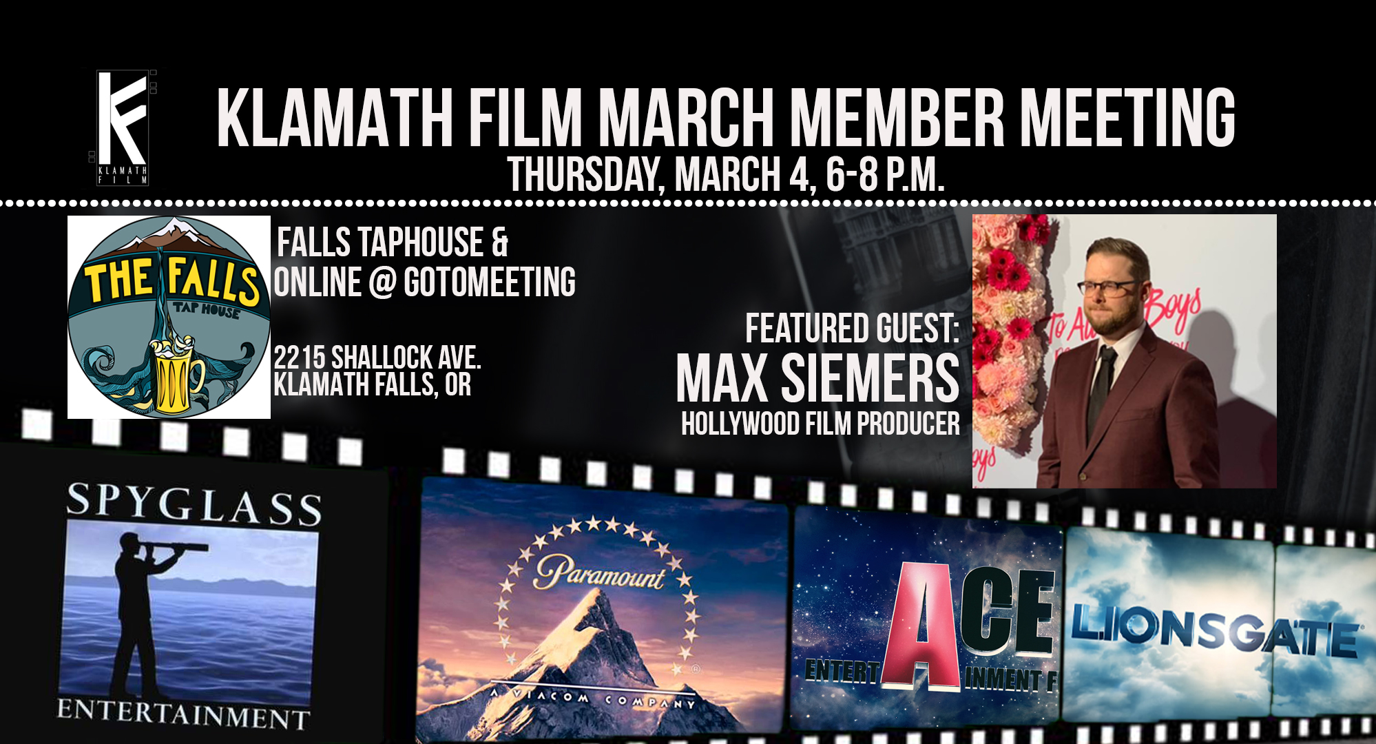 March member meeting at the Falls Taphouse Thursday
