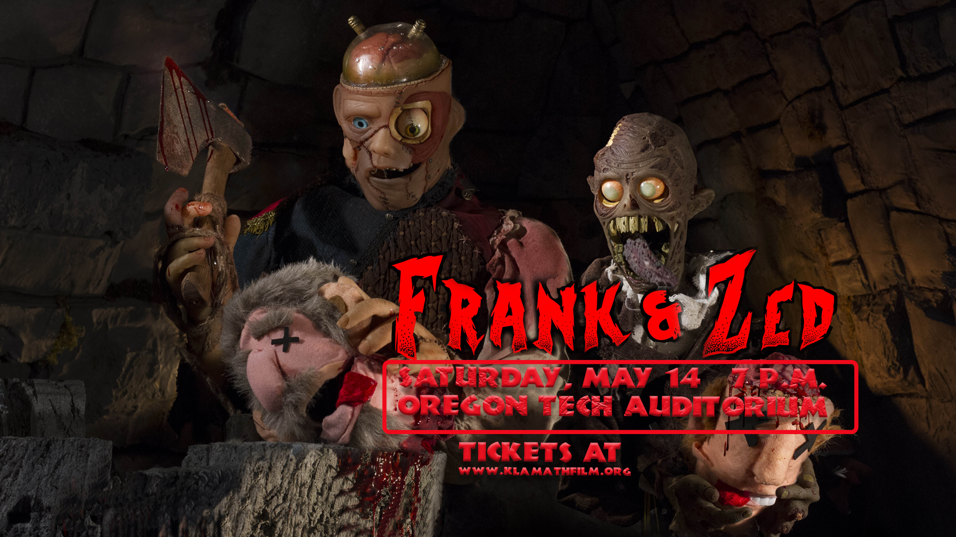 Klamath Film presents feature-length puppet horror film “FRANK & ZED” May 14