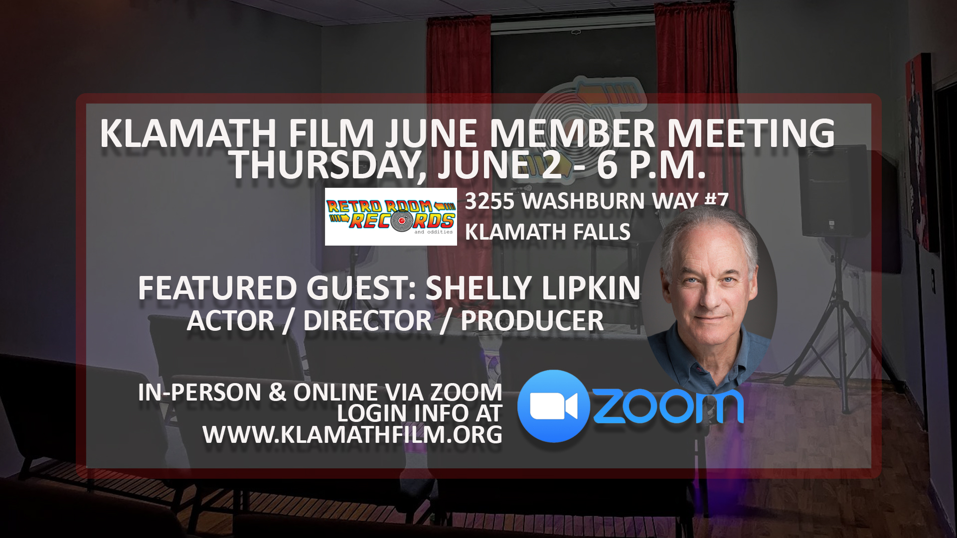 Veteran Hollywood actor Shelly Lipkin featured guest at June member meeting