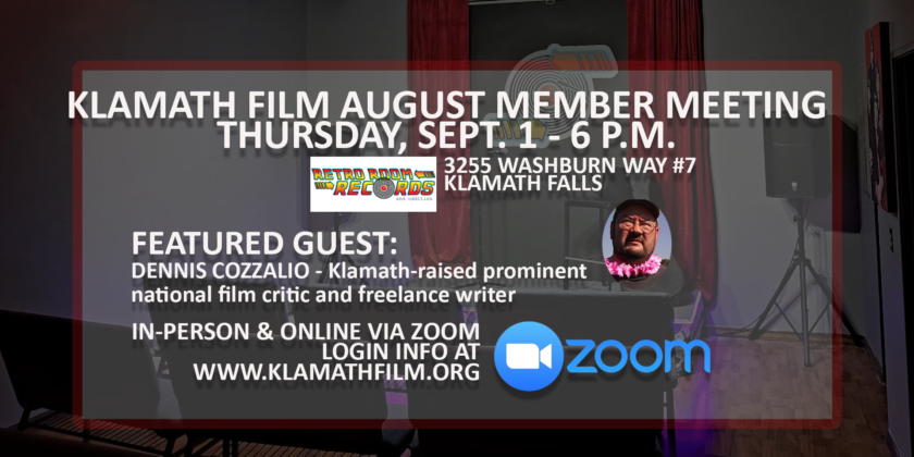 Prominent Klamath-raised national film critic Dennis Cozzalio to join September Klamath Film Member Meeting
