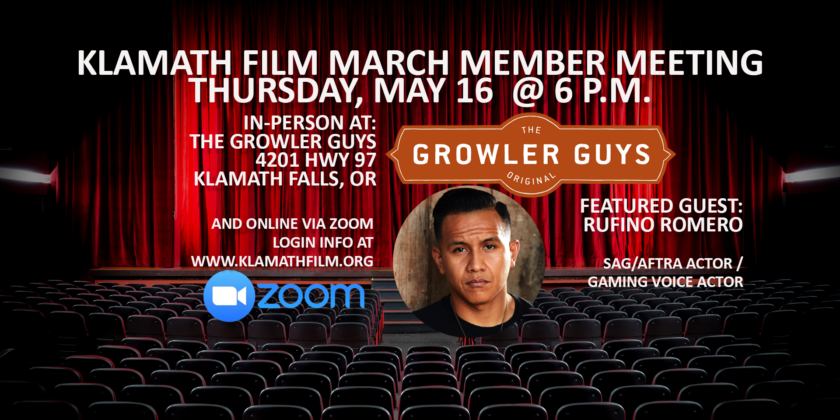 May Klamath Film Member Meeting features talk with SAG-AFTRA Native American actor Rufino Romero